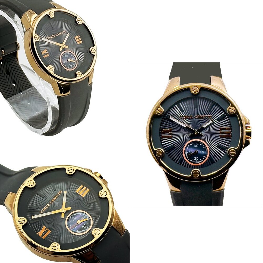 Vince Camuto Women’s Watch VC15078 Rose Gold W/Grey Silicone Band
